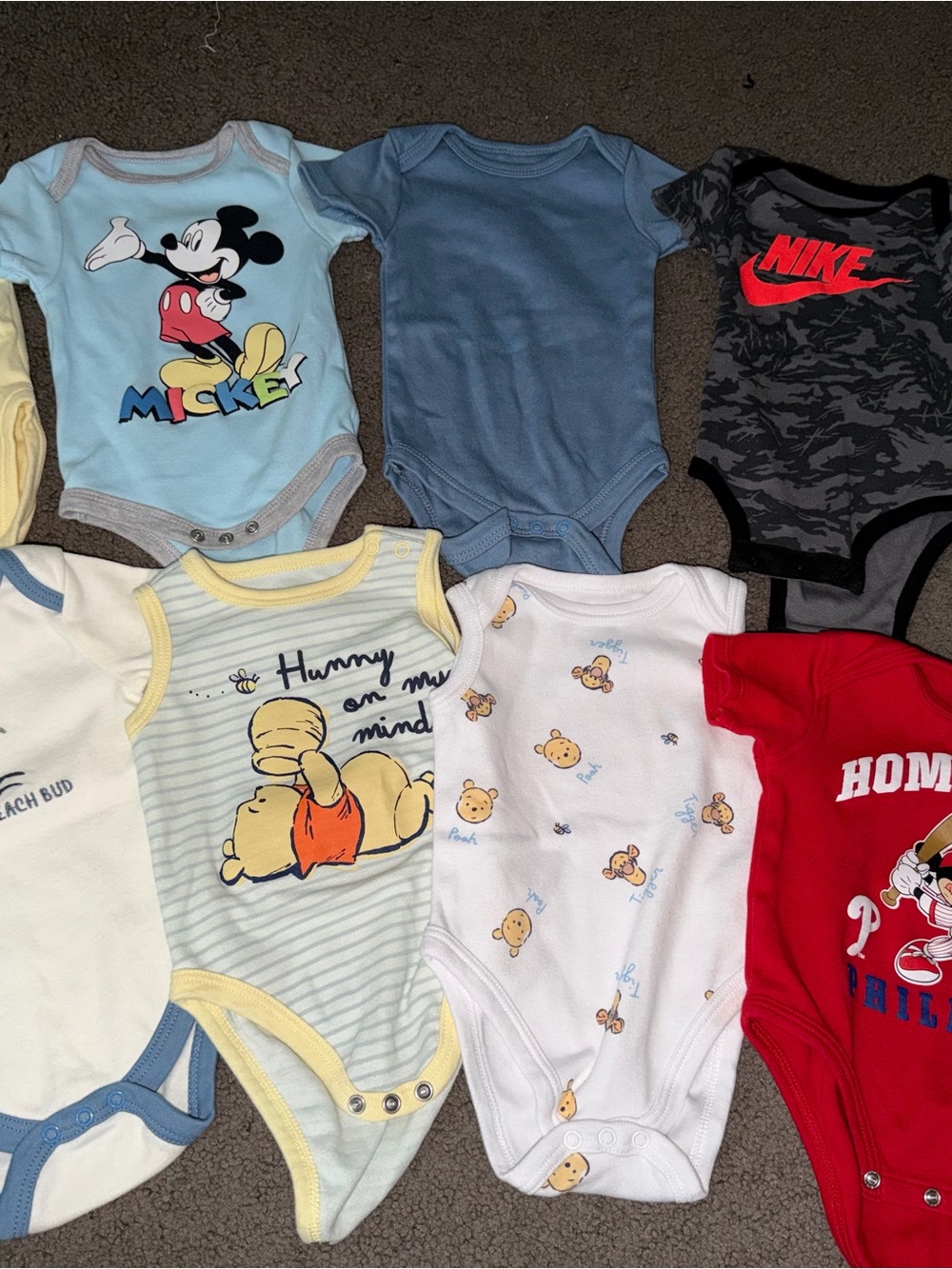 Mickey Mouse Light Blue Baby One-Piece Bodysuit
